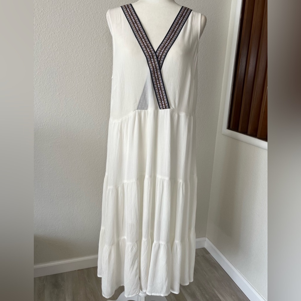 Long White NY Collection Boho Dress